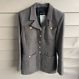 Vintage Rena Lange Women’s 100% Wool Brown Tweed Blazer Sz 6 Preppy